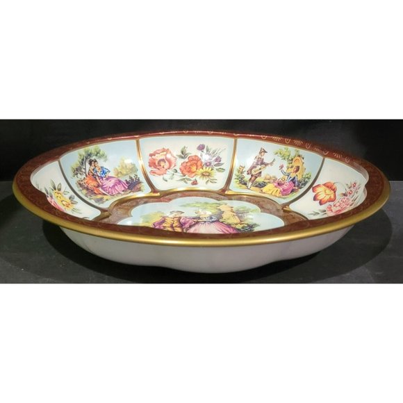 Vintage DAHER Decorated metal Ware DANCING COLONIAL COUPLE TIN BOWL DISH England - Picture 4 of 10